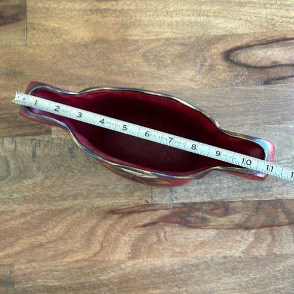 Elegant Red Floral Ceramic Planter - Picture 8 of 9